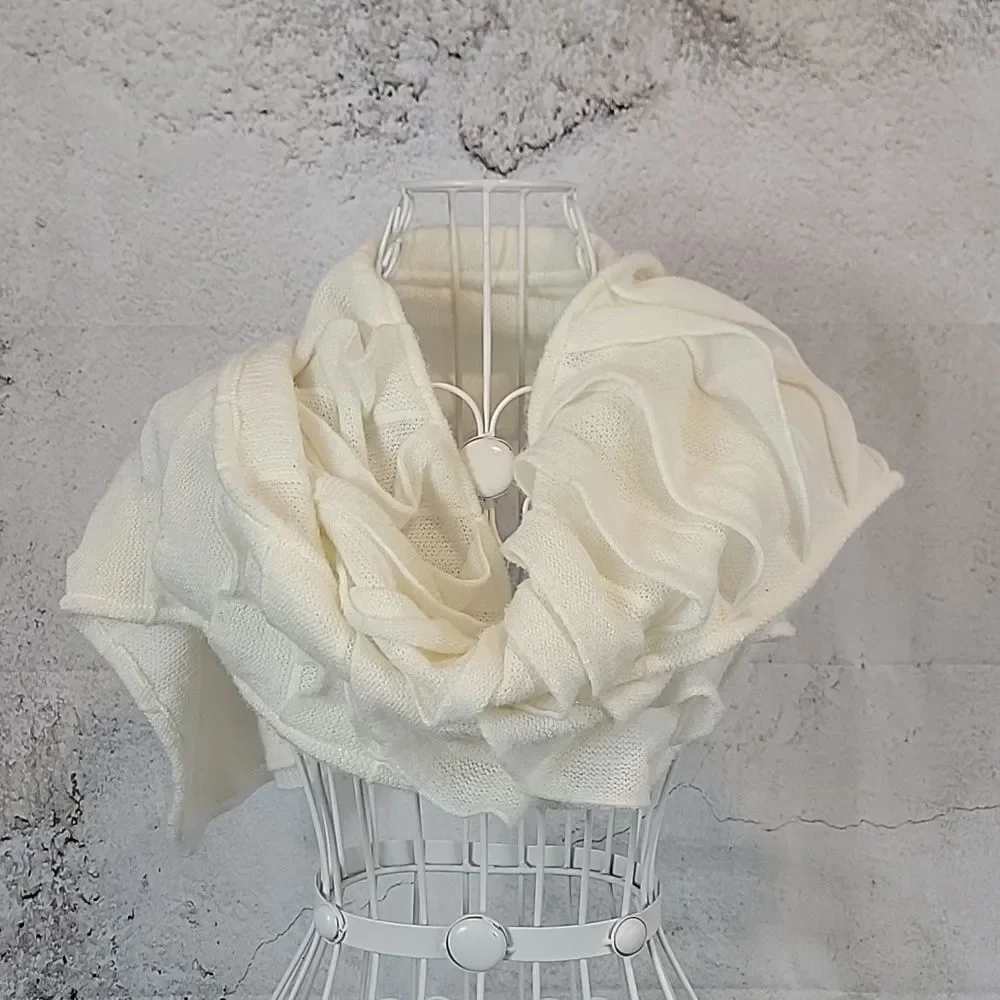 Echo Scarf Tiered Ruffle - Cream  80